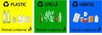 Eosette Stickere Colectare Selectiva - Reciclare - Plastic, Hartie, Sticla - Set 3 buc - eosette - 65,00 RON
