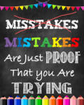 Eosette Autocolante Motivationale - Mistakes are just proof that you are trying - 60x90 cm