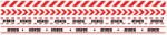 Eosette Sticker Podea - Banda de Marcare - 94x5 cm - Set 5 BUC - Rosu, Alb