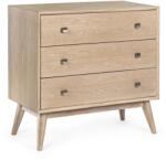 Bizzotto Comoda 3 sertare din lemn maro Alannis 80 cm x 40 cm x 80 h (0745835deco) Comoda