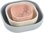 Beaba Set 3 boluri pentru mâncare Silicone Nesting Bowl Beaba Velvet Grey, Cotton, Dusty Rose, din silicon, set de 3 piese, gri-roz-alb, de la 4 luni (BE913568) Set pentru masa bebelusi