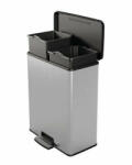 Keter Pedálos szemetes, kivehető vödörrel, műanyag, 2x26 l, CURVER Deco bin duo, fekete/ezüst (KHMU245) (251002)
