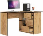  Sarok íróasztal - Akord Furniture - 124 cm - kézműves tölgy (5907504381398)