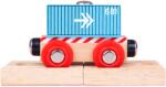 Bigjigs Toys Container albastru Bigjigs Rail Wagon (DDBJT486) Trenulet