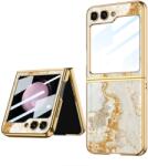 GKK GLASS Husa de protectie Samsung Galaxy Z Flip 5 5G GOLD MARBLE