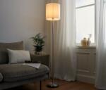 Tchibo Textilernyős állólámpa Fehér lámpaernyő Váz: matt nemesacél színű Kábel és padlókapcsoló: átlátszó