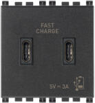 Vimar Priza USB tip C dubla 5V 3A 2M Vimar Arke gri antracit 19295. CC (19295.CC)