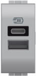 Legrand Priza USB 1M Tip A+C 5V Living Light Bticino aluminiu NT4191AC (NT4191AC)