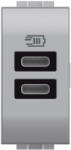 Legrand Priza USB 1M Tip C alimentare dubla 5V Living Light Bticino aluminiu NT4191CC (NT4191CC)
