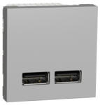 Schneider Electric Priza USB tip A dubla incarcare 2M Schneider Noua Unica aluminiu NU341830 (NU341830)