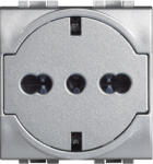 Legrand Priza schuko plata Living Light Bticino 2M aluminiu NT4140 16F (NT4140/16F)