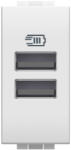 Legrand Priza USB 1M Tip A alimentare dubla 5V 3000mA Living Light Bticino alb N4191AA (N4191AA)
