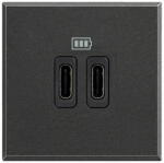 Legrand Priza USB tip C dubla 5V 3000mA Axolute Bticino 2M antracit HS4286C2 (HS4286C2)