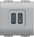 Legrand Priza schuko 2M cu USB C Living Light Bticino alb N4141USB (N4141USB)