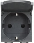 Legrand Priza schuko cu capac Living Light Bticino 2M antracit L4141PW (L4141PW)