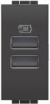 Legrand Priza USB 1M Tip A alimentare dubla 5V Living Light Bticino antracit L4191AA (L4191AA)
