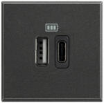 Legrand Priza USB tip A+C dubla 5V 3000mA Axolute Bticino 2M antracit HS4287C2 (HS4287C2)