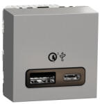 Schneider Electric Priza USB tip A + C 2M 2.4A 18W Schneider Noua Unica aluminiu NU301930 (NU301930)