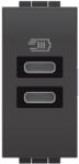 Legrand Priza USB 1M Tip C alimentare dubla 5V Living Light Bticino antracit L4191CC (L4191CC)