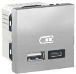 Schneider Electric Priza USB tip A + C 2M 2.4A 12W Schneider Noua Unica aluminiu NU301830 (NU301830)