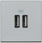 Legrand Priza USB tip A dubla 5V 3000mA Axolute Bticino 2M aluminiu HC4285C2 (HC4285C2)