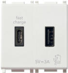Vimar Priza USB tip A+ C 5V 3A 2M Vimar Plana alb 14295. AC (14295.AC)