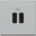 Legrand Priza USB tip C dubla 5V 3000mA Axolute Bticino 2M aluminiu HC4286C2 (HC4286C2)