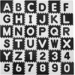 RicoKids XXL XXL Puzzle cu burete gigant 180x180cm (36buc 30x30cm) - Numere și litere #black-and-white (Ricokids_7493)