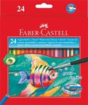 Faber-Castell Set de creioane pentru acuarelă, hexagonal, cu pensulă, FABER-CASTELL, 24 de culori diferite (114425)