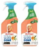 Mr. Proper Spray Wipe Done degresant de curățare Peps Mandarin 2x800ml (8006540729328)