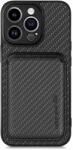 FixPremium - Caz Carbon cu MagSafe Wallet pentru iPhone 14 Pro, negru