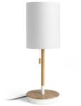 Rendl light studio KEITH/RON 15/20 asztali lámpa USB-vel Polycotton fehér/bükk 230V LED E27 7W (R14036) - kontaktor