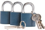 Extol Craft biztonsági réz lakat klt. , 38mm, 3 db lakat+6 db kulcs, univerzális kulcsok: egy kulcs jó mindhárom lakathoz (93101)