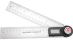 Extol Premium digitális szögmérő-vonalzó, szög- és hosszmérésre, 0-360°, pontosság: š0, 3°, 2×200 mm Inox szár mm és coll beosztással (8823510)