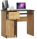  Íróasztal - Akord Furniture - 90 cm - kézműves tölgy (bal) (5907504384986)
