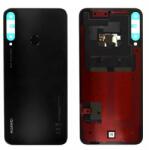 Huawei P40 Lite E (2020) akkufedél (hátlap) ragasztóval és ujjlenyomat olvasóval fekete, midnight black, gyári (02353LJE, Service Pack)