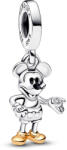 Pandora Disney, 100 évfordulós Mickey egér függő ezüst és arany charm - 792812C01 (792812C01)