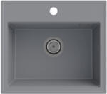SINK Quality Mosogató Minőségi Ferrum Új 5055, 1 kamrás gránit mosogató 560x500x210 mm + króm szifon, szürke, SKQ-FER. 5055. GX (SKQ-FER.5055.G.X)
