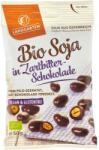 LANDGARTEN Boabe de soia invelite in ciocolata amaruie, fara gluten bio 50g