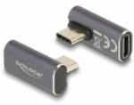 Delock USB Adapter 40 Gbps USB Type-C PD 3.0 100 W csatlakozódugóval - csatlakozóhüvellyel, elforgatott ívelt bal / jobb 8K 60 Hz fém (60048) - aqua