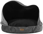 RECOBED Puf RECOBED cu pătură Velur gri/negru S Ø55cm