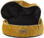 RECOBED Puf RECOBED cu pătură Velur miere/negru S Ø55cm