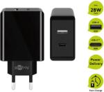 Goobay Dual USB-C PD (Power Delivery) Fast Charger (28 W) fekete (44960)