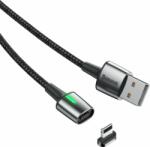 Baseus Magnetic Zinc USB-A apa - Mágneses Lightning apa Adat- és töltőkábel 1m - Fekete (CALXC-A01)