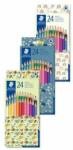 STAEDTLER Set de creioane colorate, hexagonal, ambalaj cu model mixt, STAEDTLER Pattern Mix, 24 de culori diferite (175 PMCD24)