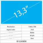 Notebook LCD 13.3 LCD Slim Mat 40 pin HD, Matte