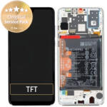 Huawei P30 Lite (2020) - Ecran LCD + Sticlă Tactilă + Ramă + Baterie (Pearl White) - 02352PJN Genuine Service Pack, Pearl White