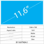 Notebook LCD 11.6 LCD Slim Mat 40 pin HD, Matte