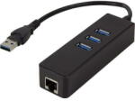 LogiLink Adaptor USB 3.0 la RJ45 GIGABIT, HUB USB 3.0 cu 3 porturi, LOGILINK UA0173A (UA0173A) - dwyn