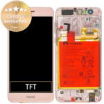 Huawei Honor 8 - Ecran LCD + Sticlă Tactilă + Ramă + Baterie (Sakura Pink) - 02350VAT Genuine Service Pack, Pink